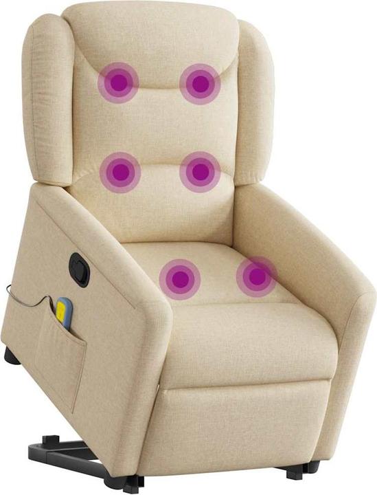 Immagine prodotto VidaXL Poltrona massaggiante con ausilio stand-up in tessuto crema