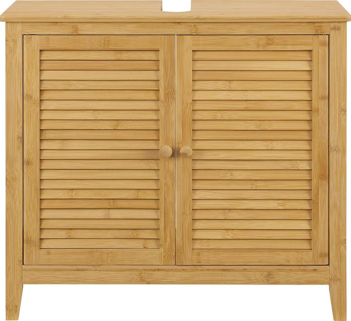 Produktbild En.Casa Bambus Waschbeckenunterschrank Värmdö 60x67x30cm (60 x 67 x 30 cm)