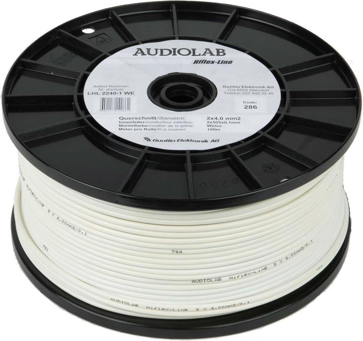 Actual product image Audiolab Hiflex LS cable, white, 2x4.0mm2, 100m (100 m, 4 mm²)