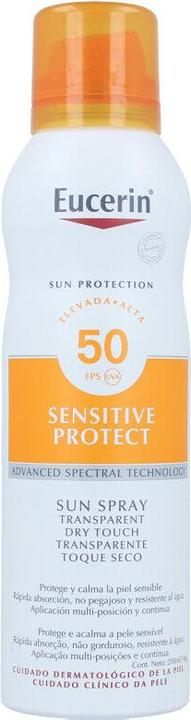 Eucerin SENSITIVE PROTECT sun spray transparent dry touch SPF50 (Sonnenspray, SPF 50, 50 ml)