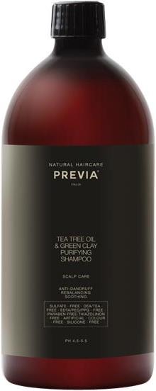 Actual product image Previa Tea Tree Oil & Green Clay Purifying Shampoo (1000 ml, Liquid shampoo)
