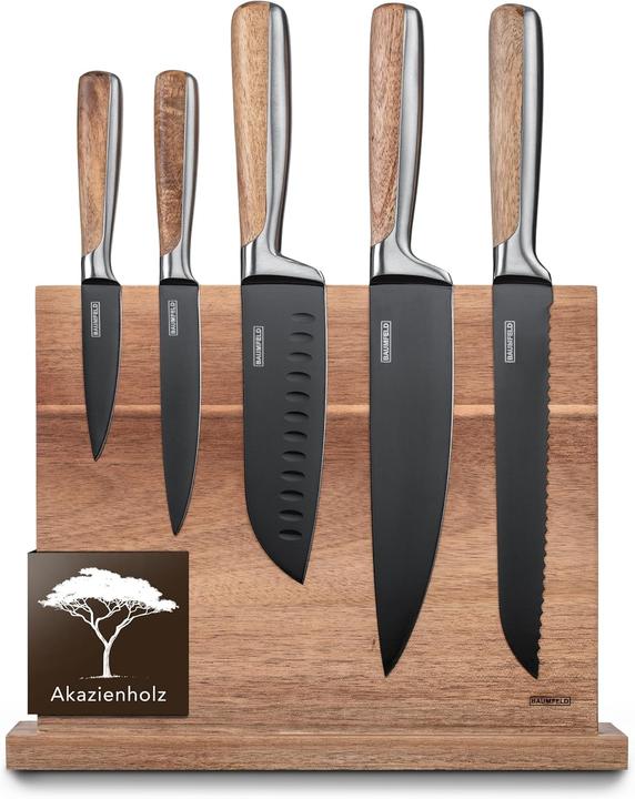 Actual product image Baumfeld 6-piece magnetic knife block set