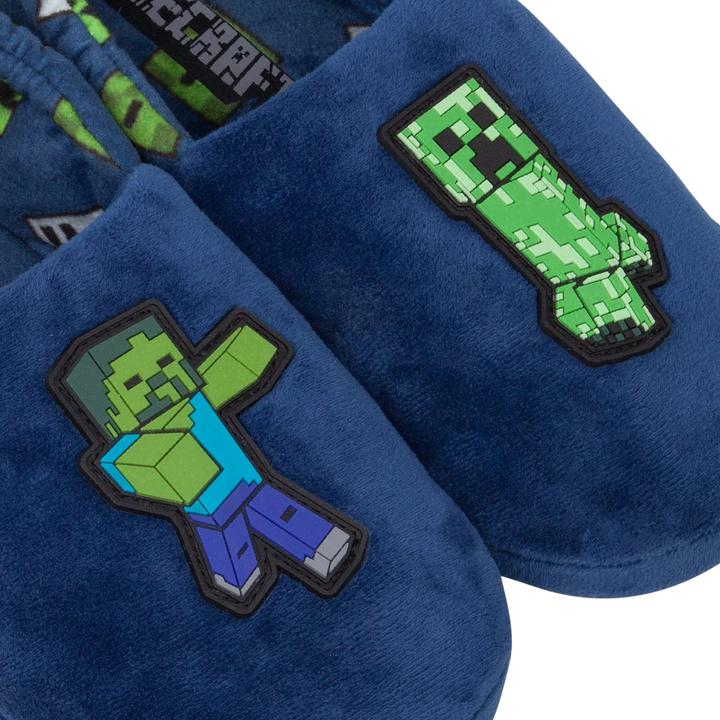 Actual product image Minecraft Childrens/Kids Zombie Vs Creeper Slippers (37)