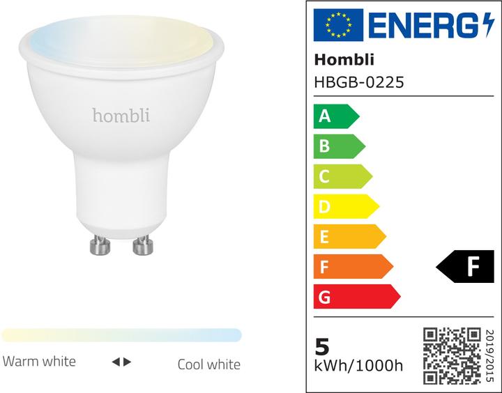 Energie-Label Hombli Smart Spot CCT (GU10, 4.50 W, 380 lm, 1 x, F)