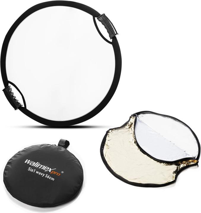 Image du produit Walimex pro Pro 5 in 1 Faltreflektor wavy comfort (Réflecteur rabattable, 56 cm)