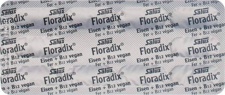 Nutritional values and ingredients Floradix Iron and B 12 Vegan (40 Piece, Capsules, 37 g)
