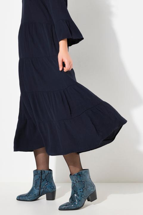 Produktbild Ulla Popken Kleid, A-Linie, Tunika-Ausschnitt, 3/4-Volantarm (56)