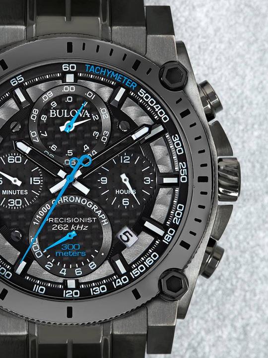 Actual product image Bulova 98B229 Precisionist Chronograph 46mm 30ATM (Chronograph, 46 mm)