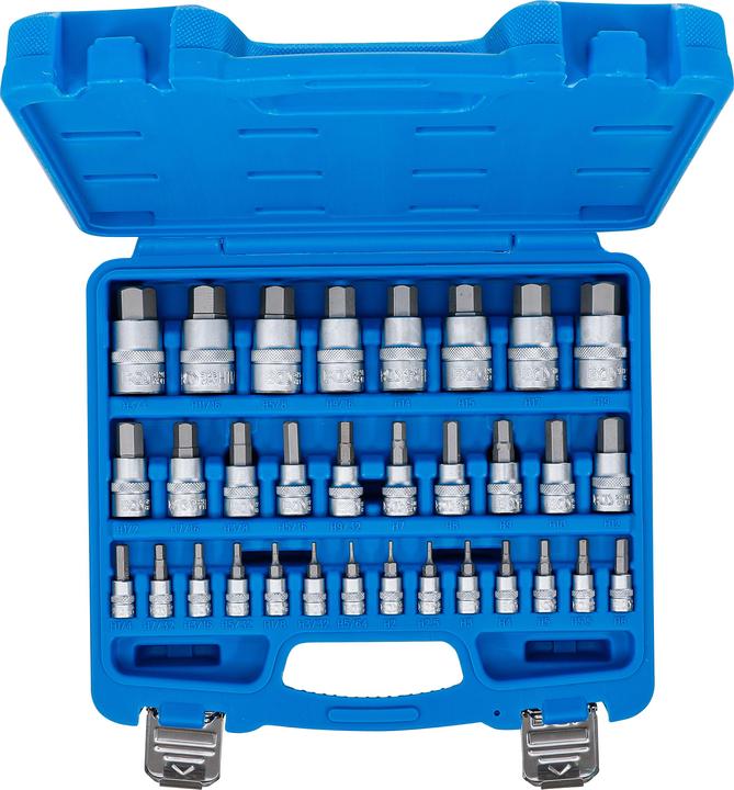 BGS Bit socket set | drive square drive 6.3 mm (1/4") / 10 mm (3/8") / 12.5 mm (1/2") | hexagon socket (5/64)