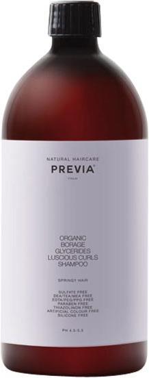 Image du produit Previa Shampooing aux glycérides de borage biologiques Luscious Curls (1000 ml, Shampoing liquide)