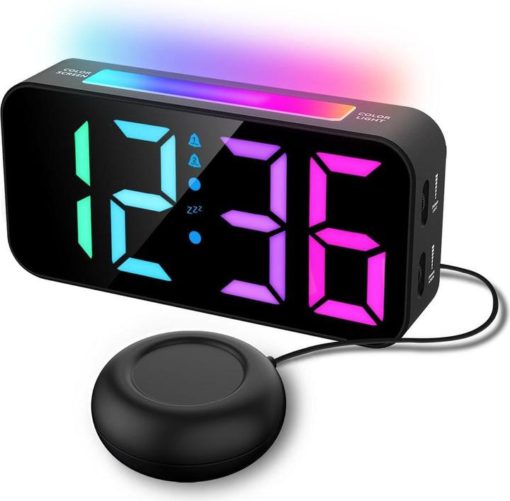 Produktbild SIGN RGB Digital Alarm Clock with vibrator - Black