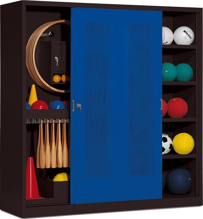 Actual product image C+P Sports equipment locker (HxWxD: 195x190x60 cm, with perforated sliding doors, type 5)