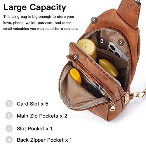 Produktbild Only-Bags.Store Sling Bag Brusttasche, Crossbody Umhängetasche PU Leder Sport Schultertasche Klein Bauchtasche