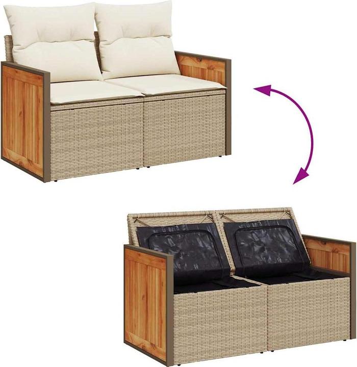 Produktbild VidaXL Gartenmöbel Sofa Garnitur Gartengarnitur Garten Sitzgruppe 7-tlg. Beige