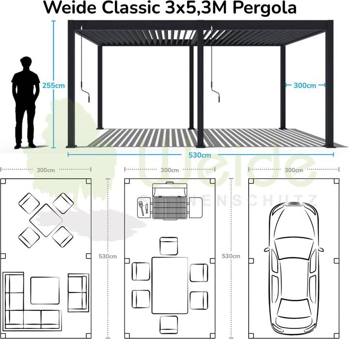 Produktbild Weide Pergola Classic (300 cm, 530 cm)
