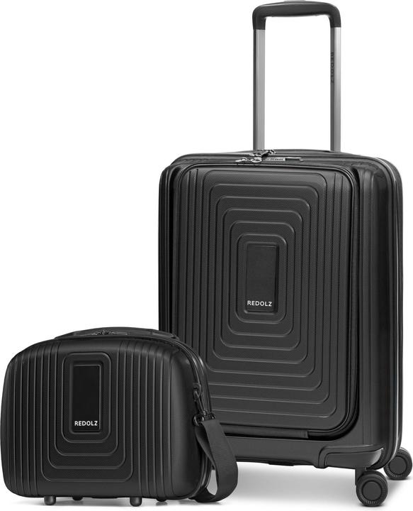 Redolz Essentials 14 Bundle Kabinentrolley mit Dehnfalte & Laptopfach + Beautycase 2 tlg. (59 l, M (50 - 90l))