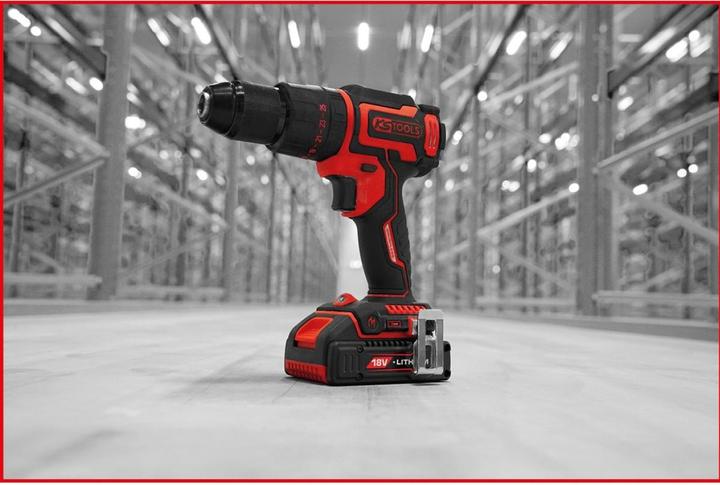 Productafbeelding KS Tools eMONSTER borstelloze accu klopboormachine en schroevendraaierset, 4-delig | 18 volt, 2 accu's en (Oplaadbare batterij)