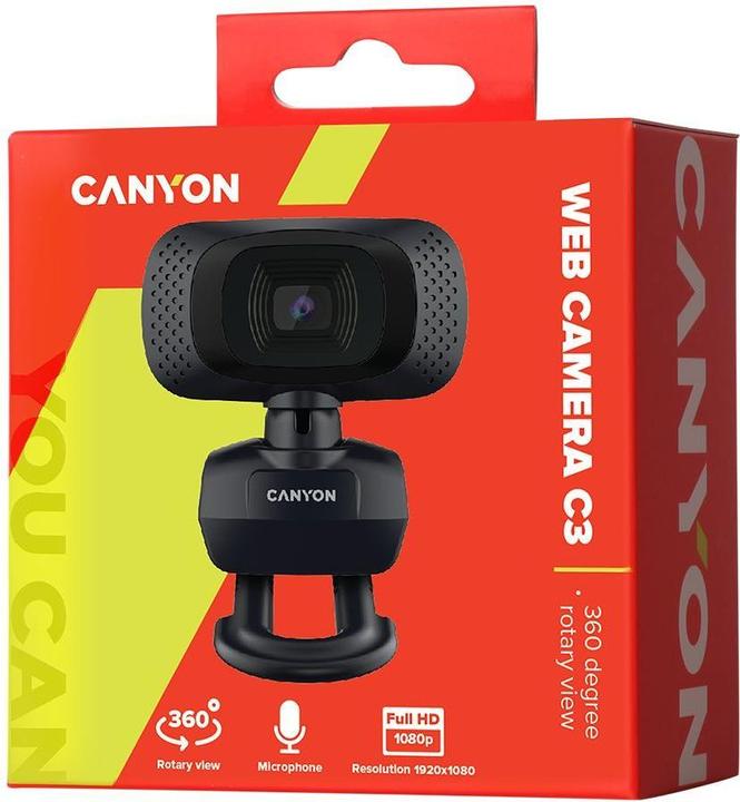 Immagine prodotto Canyon CNE-CWC3N Webcam 2 MP 1980 x 1080 Pixel USB 2.0 Nero (2.10 Mpx)
