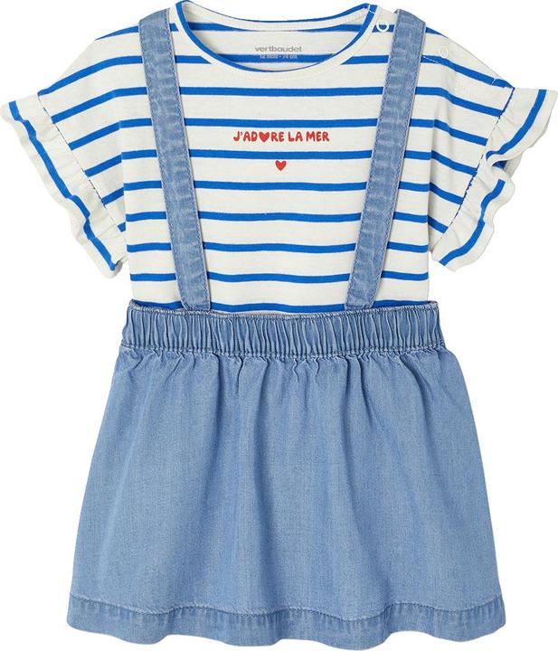 Produktbild Vertbaudet Mädchen Baby-Set: T-Shirt & Trägerrock (80)