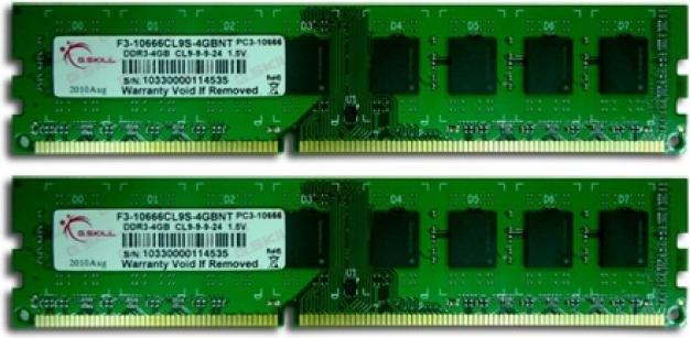 Actual product image G.Skill Value (2 x 4GB, 1333 MHz, DDR3-RAM, DIMM)