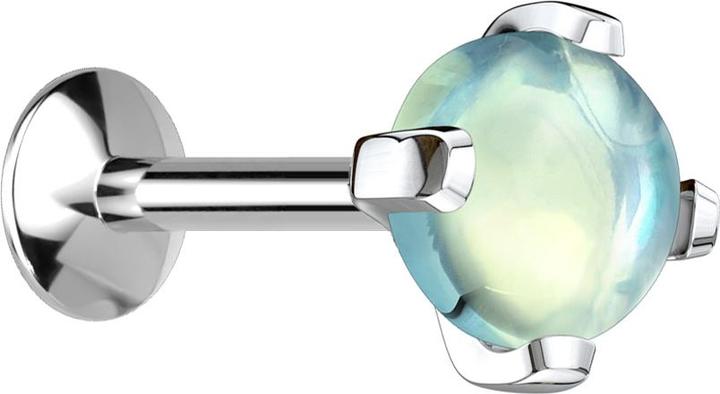 Immagine prodotto Star Piercing Micro UFO labret filo interno argento pietra di giada (senza ottone)