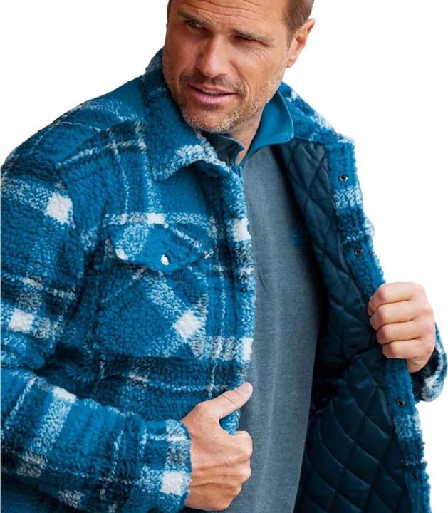 Actual product image Atlas For Men Mens Checked Sherpa Overshirt (XL)