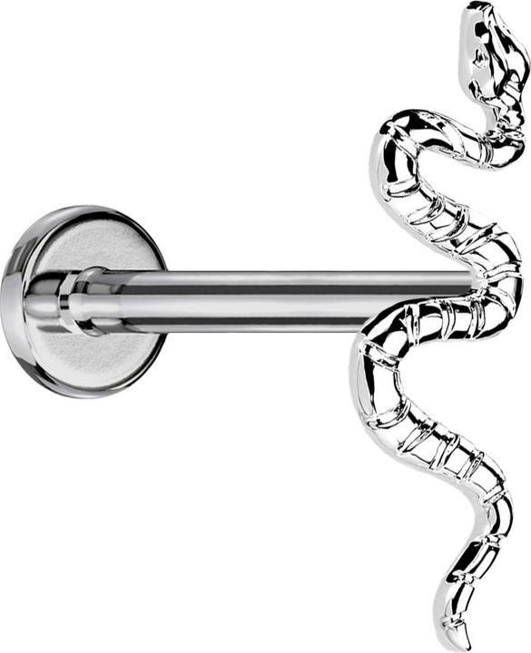 Star Piercing Micro Threadless Labret silber Schlange silber (Titan G23, ohne Messing)