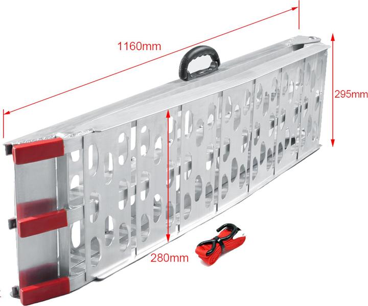 Image du produit Wiltec Rampe d'accès 226cm 340kg ATV Quad pliable Rampe d'accès en aluminium Rampe de chargement