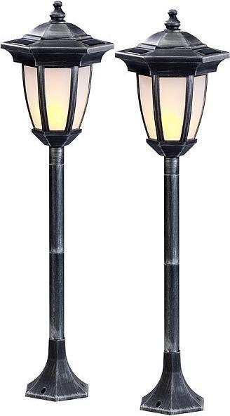Produktbild Lunartec 2er-Set Solar-LED-Standlaterne mit Flammeneffekt (IP44)
