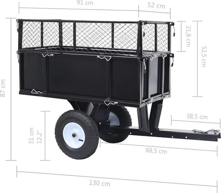 Image du produit Diverse Hardware Remorque basculante pour tondeuse à gazon (Tracteur de pelouse, Accessoires pour tracteurs)