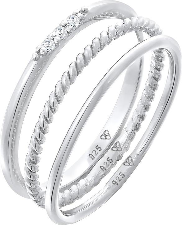 Immagine prodotto Elli Anello a fascia, anello di cristallo, set di anelli (58, 925 Argento)