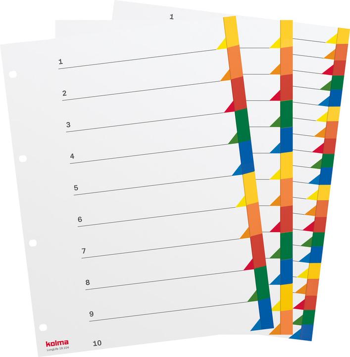 Immagine prodotto Kolma Indice A4 superstrong fustellato 6 pezzi colorati