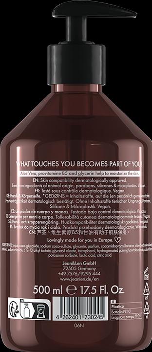 Actual product image Jean & Len Hand & Body Cleanser Peony/Lychee, 500 ml (500 ml)