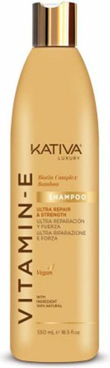 Actual product image Kativa Vitamina e Biotina y Bamboo Shampoo 550ml (550 ml, Liquid shampoo)