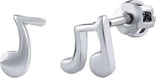 Actual product image Silvego Chopin musical note silver earrings SILVEGOB70579SEBD