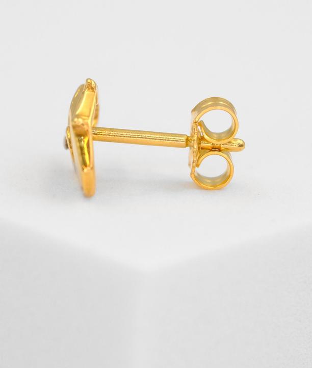 Image du produit Muau Boucles d'oreilles simples en or bicolore jaune/blanc 750, 7x11mm (750, Or blanc, Or jaune 18 carats)