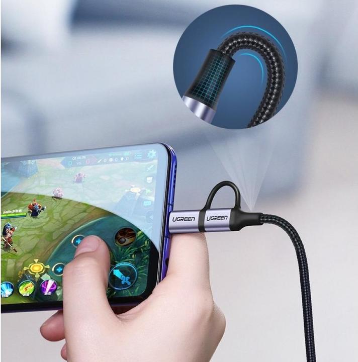 Produktbild Ugreen 2-in-1 USB-C / MicroUSB auf USB & Sync QC 3.0 (1 m, USB 2.0)