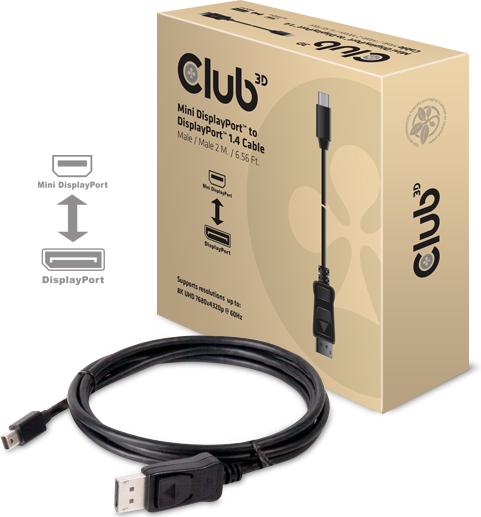 Actual product image Club 3D Mini DisplayPort — DisplayPort (2 m, DisplayPort)