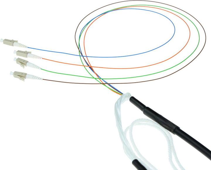 Produktbild 170 meter Multimode 50/125 OM4 indoor/outdoor cable 4 fibers with LC connectors (UTP, CAT8.1, 170 m)