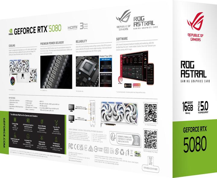 Immagine prodotto ASUS ROG Astral GeForce RTX 5080 White (16 GB)