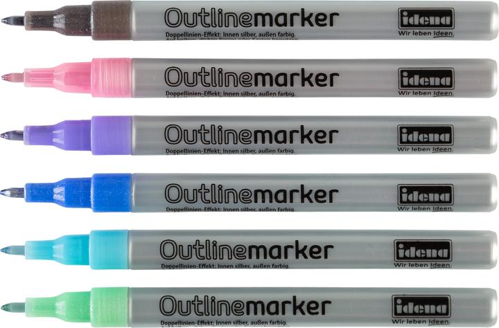 Actual product image Idena Ouine Marker Stk (Light blue, Violet, Green, Blue, Black, Pink, 6 x)