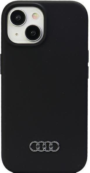 Actual product image Audi Silicone Case iPhone 15 6.1" czarny/black hardcase AU-LSRIP15-Q3/D1-BK (Apple iPhone 15)