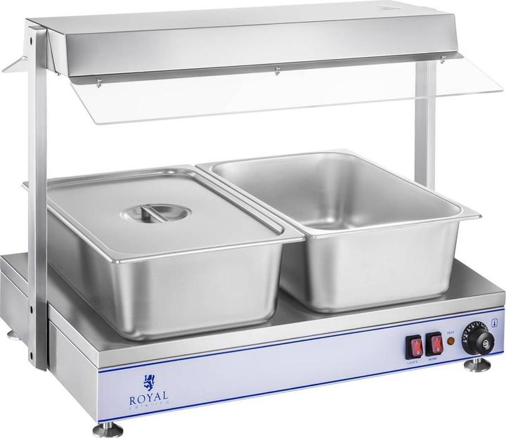 Produktbild Royal Catering Warmhalteplatte Speisenwärmer Wärmetheke Buffetwärmer 1200 W 2 Halogenlampen