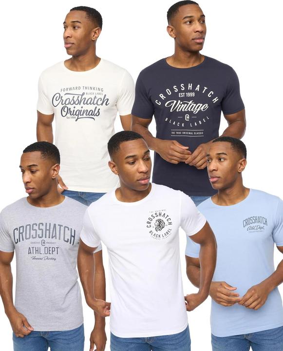 Immagine prodotto Crosshatch Collegetheme Maglietta Design Assortiti Uomo Misura Confezione 5 (L)