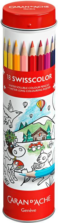 Immagine prodotto Caran d'Ache Swisscolor Metalldose Farbstifte (Multicolore, 18 x)