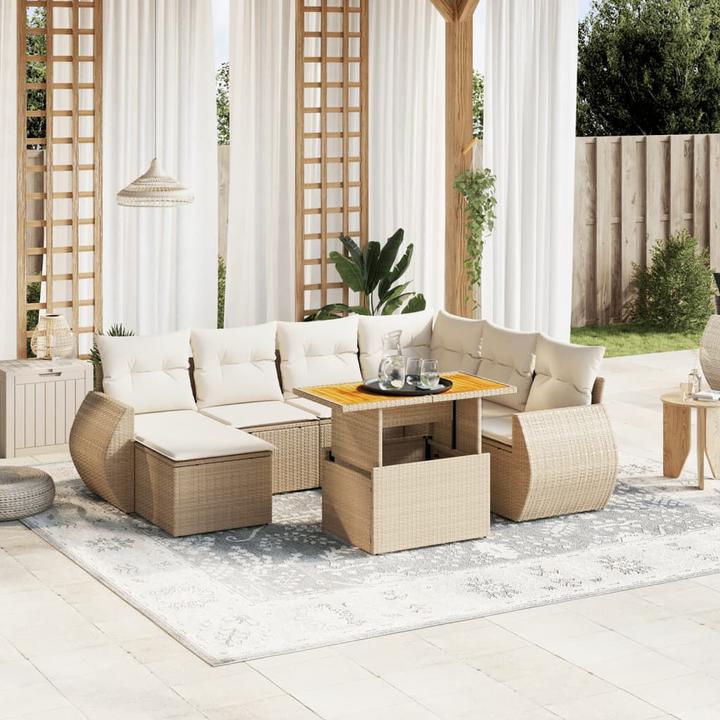 Actual product image VidaXL Garden furniture Sofa set Garden set 8-piece garden seating group Beige
