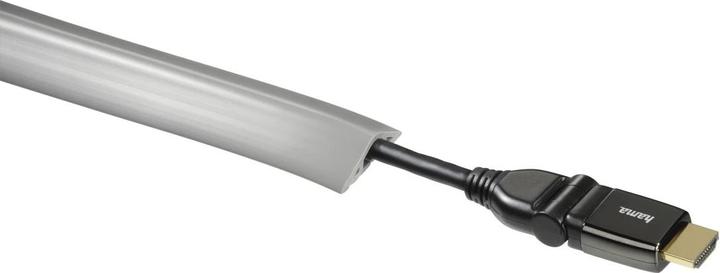 Produktbild Hama Flexibler Kabelkanal, selbstklebend, halbrund, 180 x 3 x 1 cm, PVC, Grau (Kabelkanal, 180 cm)