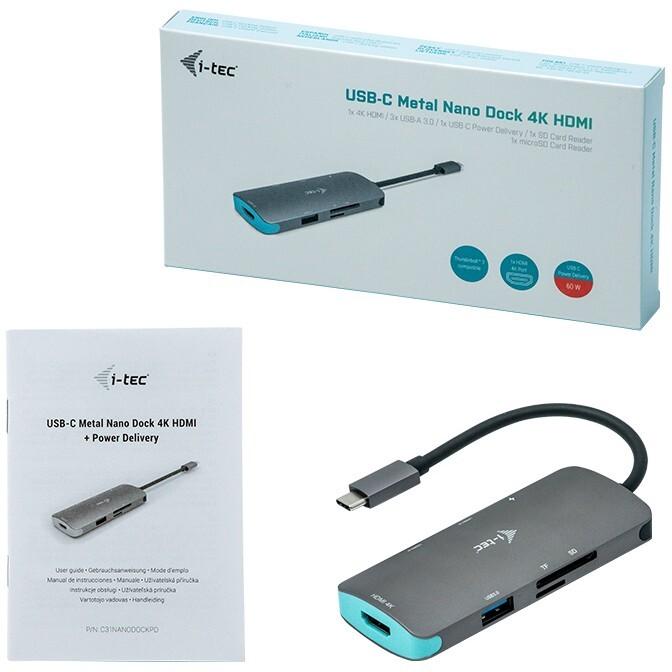 Immagine prodotto i-tec Metallo Nano Dock (USB-C, 1 Porti)