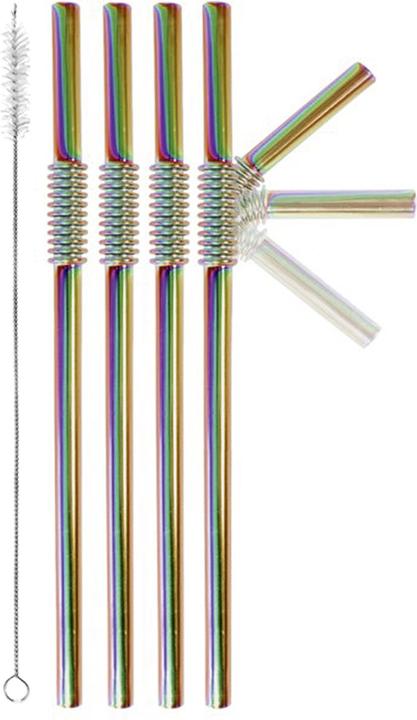 Actual product image Turtleneck Straw Bendable stainless steel drinking straws (4 x)