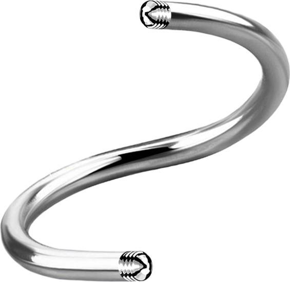Star Piercing Micro Spiralen-Stab silber (ohne Messing, Chirurgenstahl 316L)